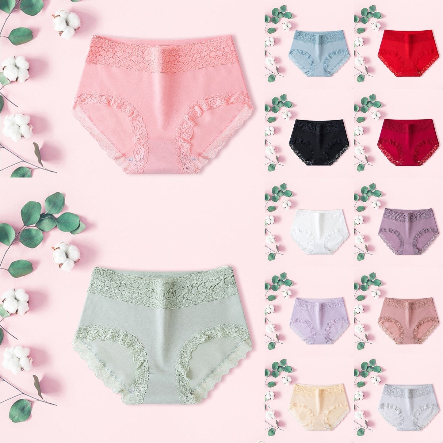 Women's Mid Waist Soft Cotton Panties Pack Of 3