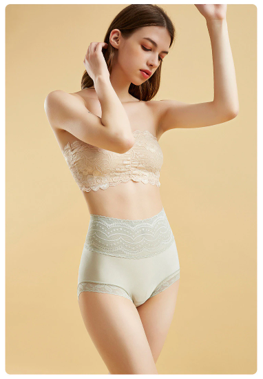 Sexy Silk Lace Slim Knickers High Waist Briefs (MultiColor Pack of 3)