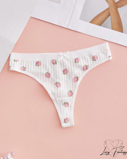 Ribbed Printed Thong Panties ✨