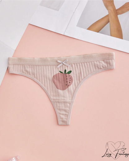 Ribbed Printed Thong Panties ✨