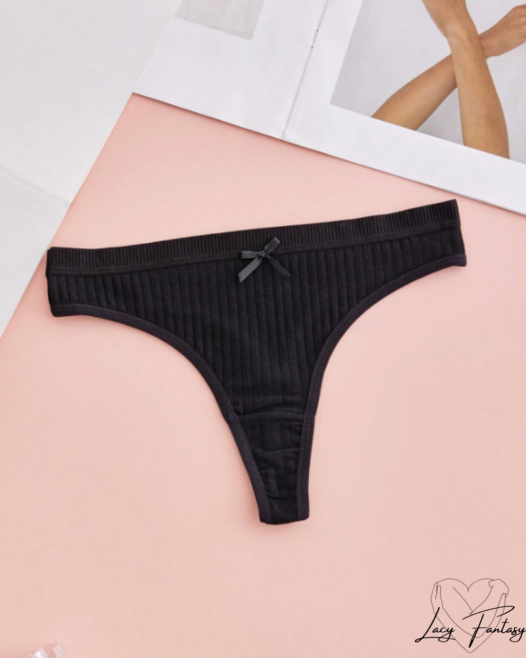 Ribbed Printed Thong Panties ✨