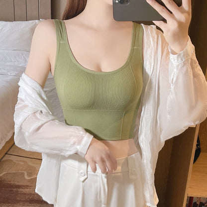 Women Wireless Sexy Push Up Sports Stylish Tank Top Bralette