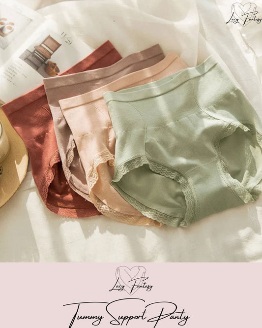 100% Tummy Support Highwaist Panty With Lace Design✨