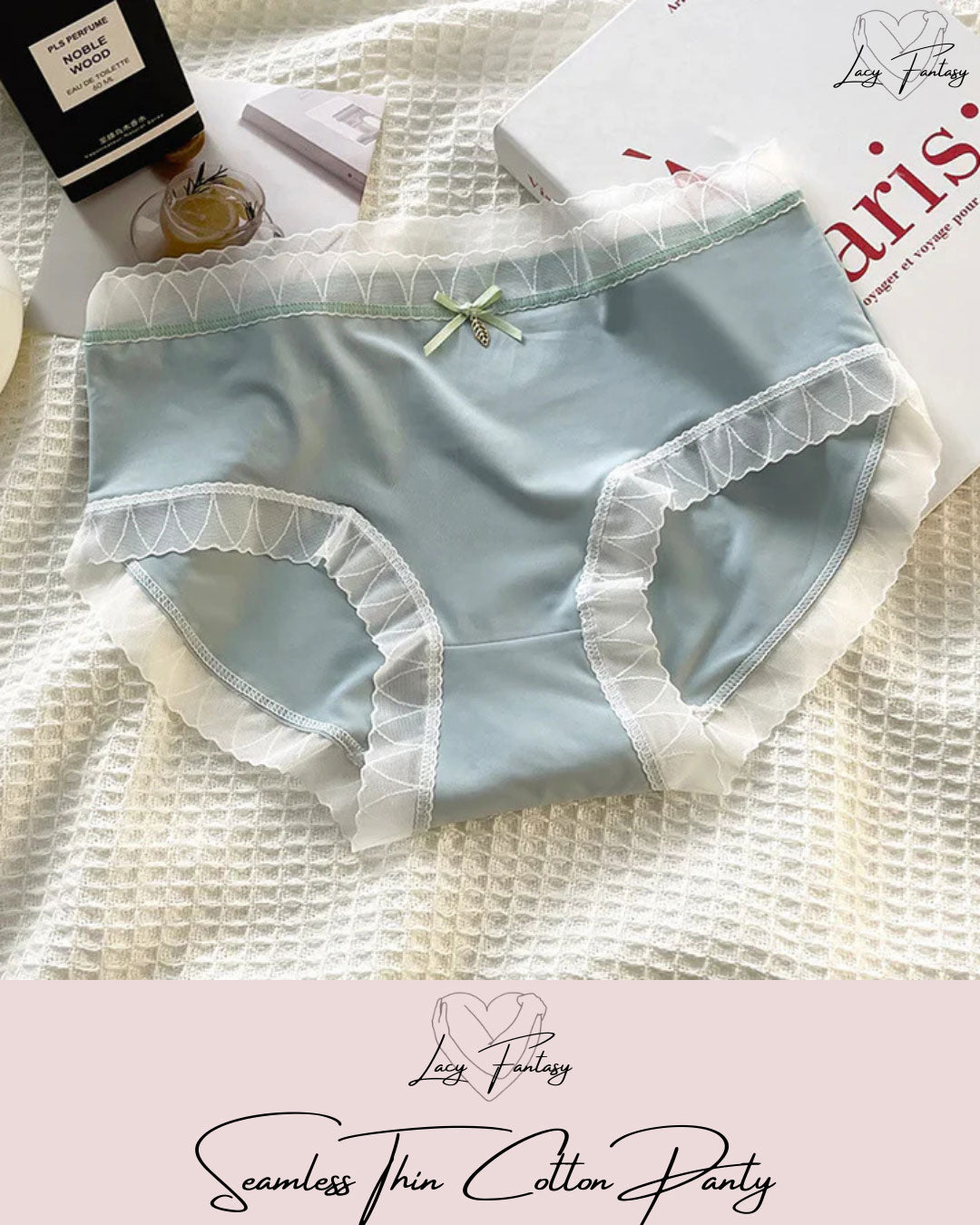 Women's Mid-Waist Sexy Lace Seamless Thin Pure Cotton Panties