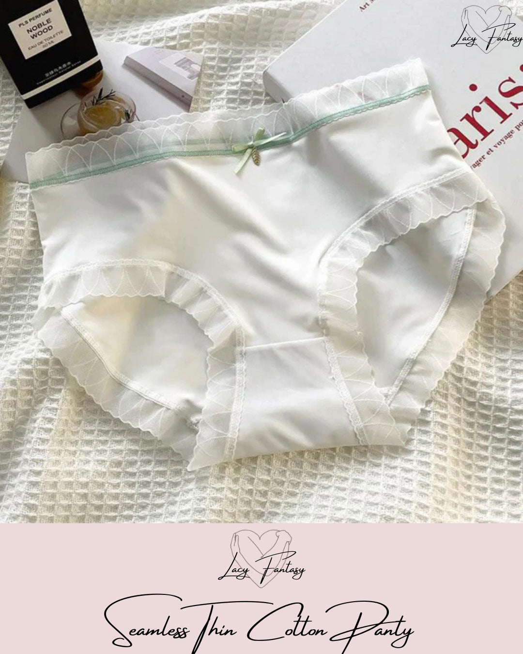 Women's Mid-Waist Sexy Lace Seamless Thin Pure Cotton Panties