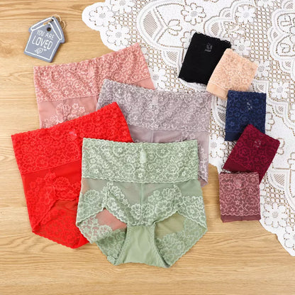 High Rise Floral Embroidery Panty For Women