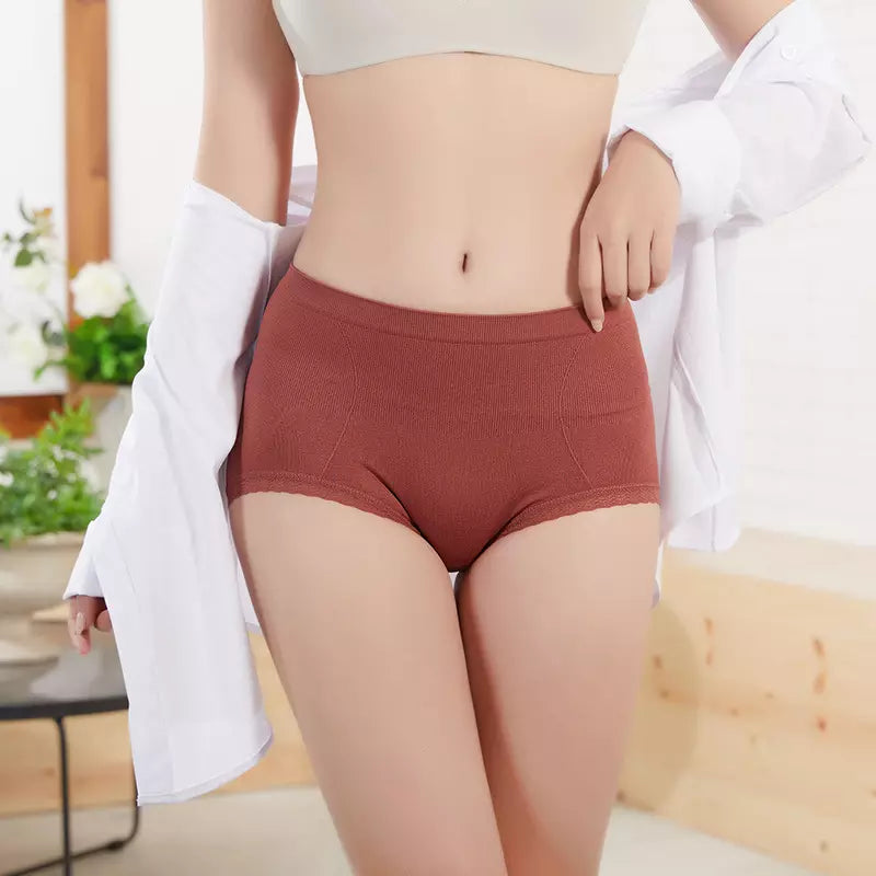 Breathable Mid Waist Lace Panty For Women