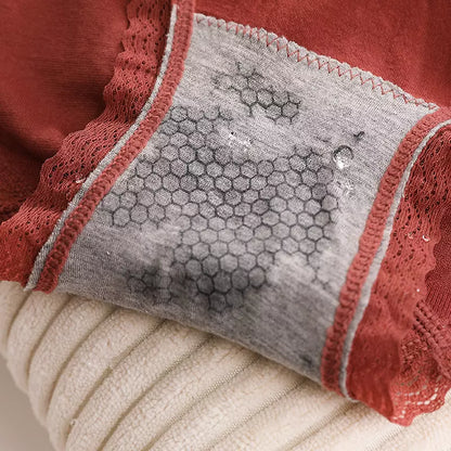 Breathable Mid Waist Lace Panty For Women