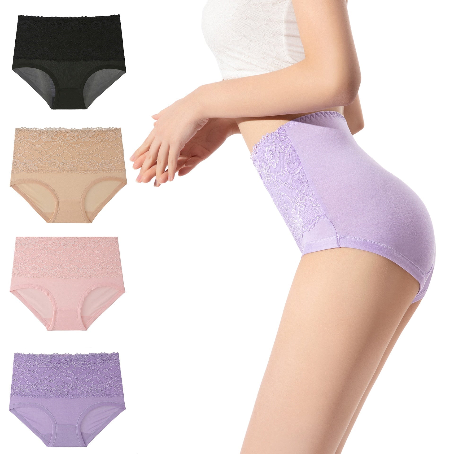 Floral Sexy High Waist Breathable Panties - Multicolor (Pack of 3) PANTIES Show Urban 