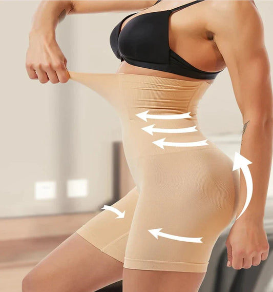 Medium Control Highwaist 12 Hour Seamless Thigh Shaper - Skin