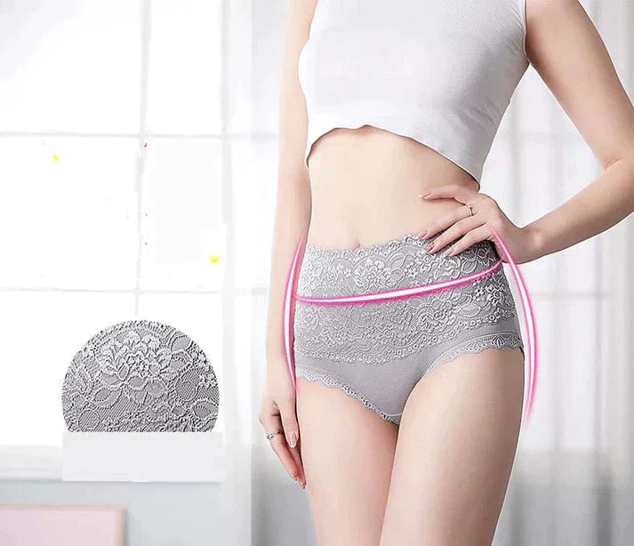 Floral High Waist Design Elastic Ladies Panties - Multicolor (Pack of 3)