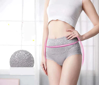 Floral High Waist Design Elastic Ladies Panties - Multicolor (Pack of 3)